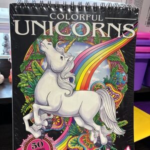 COLORFUL UNICORNS ADULT COLORING BOOK